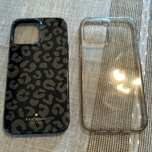 Kate Spade iPhone 13 Pro Max cheetah print case bundle